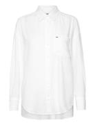 Tjw Sp Ovr Linen Shirt Tops Shirts Long-sleeved White Tommy Jeans