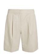 Calvin Klein Linen Tailored Shorts Beige