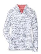 Peter Millar Birdie Print Raglan Sleeve Perth Layer Vit