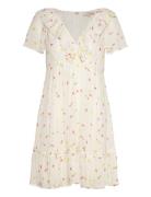 Dotted Georgette Mini Dress Designers Short Dress Cream By Ti Mo
