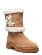 Carter Water-Repellent Suede Boot Shoes Wintershoes Brown Lauren Ralph...