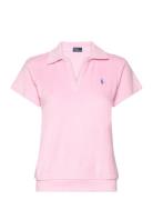 Shrunken Fit Terry Polo Shirt Tops T-shirts & Tops Polos Pink Polo Ral...