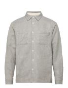 Whiting Overshirt Stepney Blue / Ecru Designers Overshirts Grey Wax Lo...