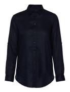 Linen Shirt Tops Shirts Long-sleeved Blue Lauren Ralph Lauren