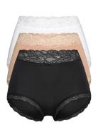 Brief 3 Pack Emelie Lace High Hipstertrosa Underkläder Black Lindex