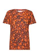 Almaiw Print Tshirt Tops T-shirts & Tops Short-sleeved Orange InWear