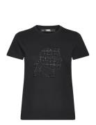Boucle Profile T-Shirt Designers T-shirts & Tops Short-sleeved Black K...