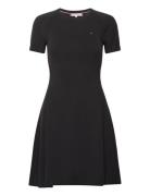 Co Jersey Stitch F&F Dress Knälång Klänning Black Tommy Hilfiger