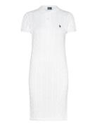Cable-Knit Cotton Polo Dress Kort Klänning White Polo Ralph Lauren
