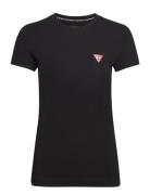 Ss Cn Mini Triangle Tee Tops T-shirts & Tops Short-sleeved Black GUESS...