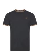 Twin Tipped T-Shirt Designers T-shirts Short-sleeved Black Fred Perry