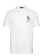Classic Fit Big Pony Mesh Polo Shirt Tops Polos Short-sleeved White Po...