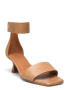 Sandals Sandal Med Klack Beige Billi Bi