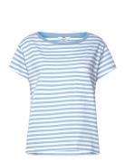Organic Jersey Stripe Torva Tee Tops T-shirts & Tops Short-sleeved Blu...