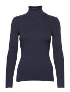 Ribbed Turtleneck Sweater Tops Knitwear Turtleneck Blue Lauren Ralph L...