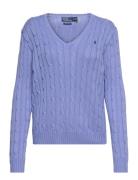 Polo Ralph Lauren Cable-Knit Cotton V-Neck Sweater Blå