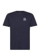 Knowledge Cotton Apparel Regular Fit Single Jersey Wave Ches Marinblå