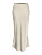 Yaspella Hw Maxi Skirt S. Noos Knälång Kjol Cream YAS