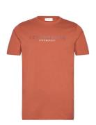 Copenhagen Print Tee S/S Tops T-shirts Short-sleeved Orange Lindbergh