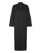 Slfjane Ls Ankle Dress Knälång Klänning Black Selected Femme