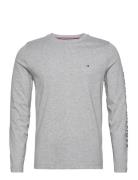 Tommy Logo Long Sleeve Tee Tops T-shirts Long-sleeved Grey Tommy Hilfi...