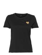 Onlkita Life S/S Logo Top Noos Tops T-shirts & Tops Short-sleeved Blac...