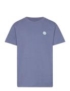 Regular Fit Badge T-Shirt - Gots/Ve Tops T-shirts Short-sleeved Blue K...