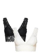 Lindex Bra Iris Lace Bralette 2 Pack Vit