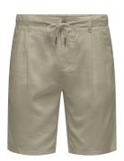 Onsleo Linen Mix 0048 Shorts Bottoms Shorts Casual Beige ONLY & SONS