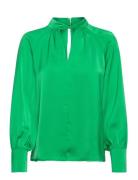 Vielma Halterneck L/S Top Tops Blouses Long-sleeved Green Vila