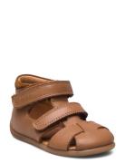 Starters™ Two Velcro Sandal Shoes Summer Shoes Sandals Brown Pom Pom
