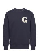 G Graphic C-Neck Tops Sweat-shirts & Hoodies Sweat-shirts Blue GANT