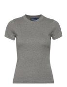 Ribbed Cotton Tee Tops T-shirts & Tops Short-sleeved Grey Polo Ralph L...