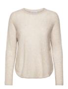 Curved Sweater Loose Tension Tops Knitwear Jumpers Beige Davida Cashme...