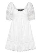 Alissa Cotton Broderie Dress Kort Klänning White French Connection