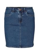 Vmluna Hr Denim Skirt Mix Ga Kort Kjol Blue Vero Moda