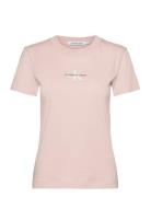 Monologo Slim Tee Tops T-shirts & Tops Short-sleeved Pink Calvin Klein...