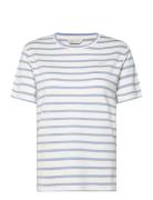 Striped Ss T-Shirt Tops T-shirts & Tops Short-sleeved Blue GANT