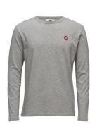 Mel Long Sleeve Tops T-shirts Long-sleeved Grey Double A By Wood Wood