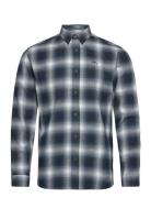 Brushed Checked Shirt L/S Tops Shirts Casual Navy Lindbergh