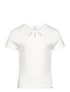 Top Cut Out Tops T-shirts Short-sleeved White Lindex