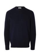 Slhrai Ls Knit Crew Neck Noos Tops Knitwear Round Necks Navy Selected ...