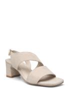 Ginger Sandal Med Klack Beige Dasia