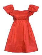 Bree Frill Detailed Mini Dress Kort Klänning Red Malina
