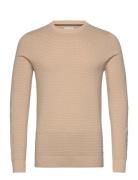 Jack & J S Jjeatlas Knit Crew Neck Noos Beige