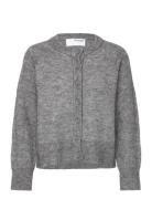 Selected Femme Slfrena Ls Knit Cardigan Camp Grå