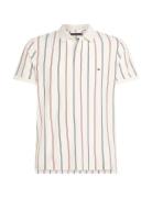 Vertical Stripe Reg Polo Tops Polos Short-sleeved White Tommy Hilfiger