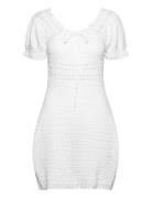 Crochet Knitted Dress Kort Klänning White Gina Tricot
