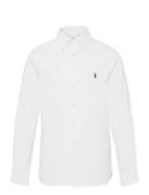 Slim Fit Cotton Oxford Shirt Tops Shirts Long-sleeved Shirts White Ral...