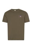 GANT Reg Archive Shield Emb Ss T-Shirt Grön